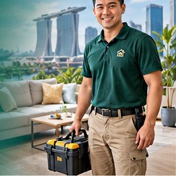 Handyman working in a condo unit