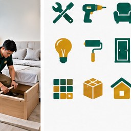 Bed assembly for a home move-in